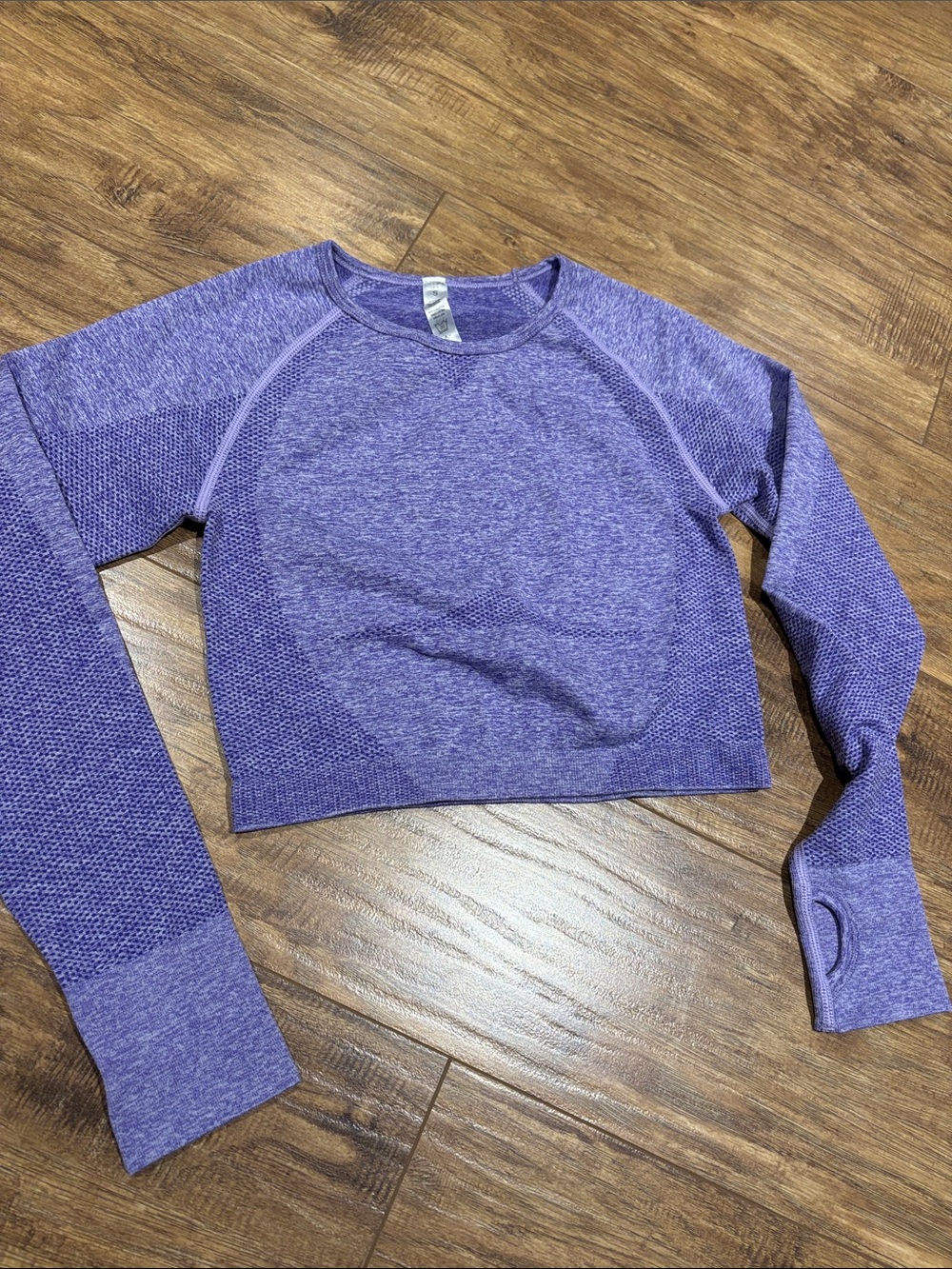 Purple Long-Sleeve Crop Top